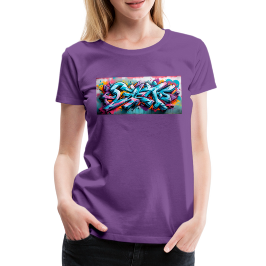 Crazy Graffiti Frauen Premium T-Shirt - Lila