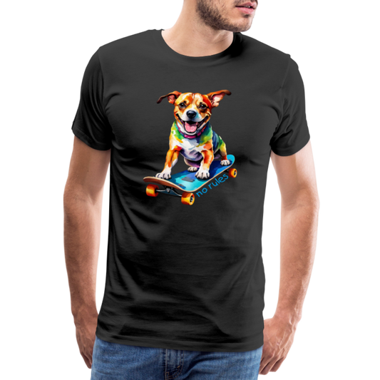Happy Skater Dog Männer Premium T-Shirt - Schwarz
