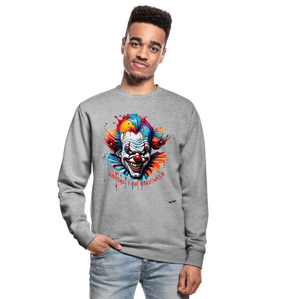 Unisex Pullover - Horror Clown - Weißgrau meliert