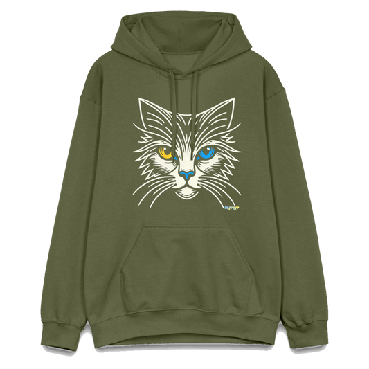 Gildan Unisex Softstyle® Midweight Hoodie -  Cat - Militärgrün