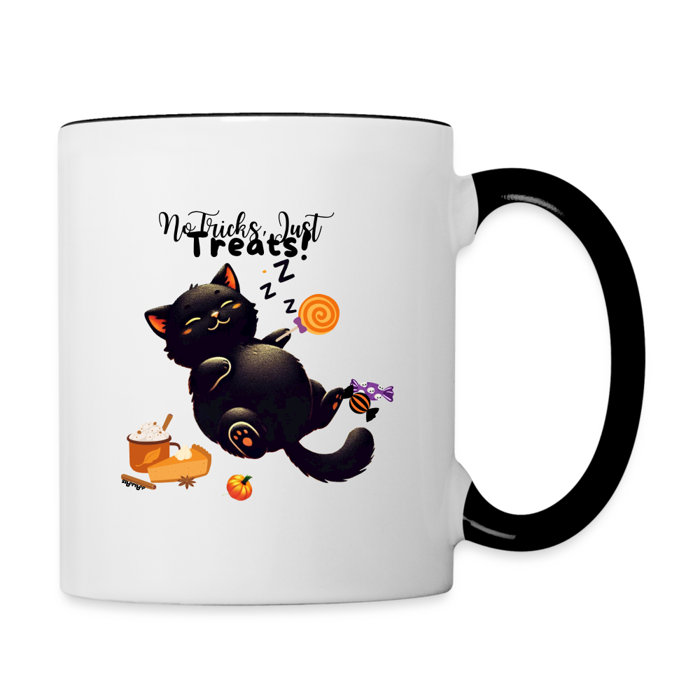 Tasse zweifarbig - Just Treats - Weiß/Schwarz