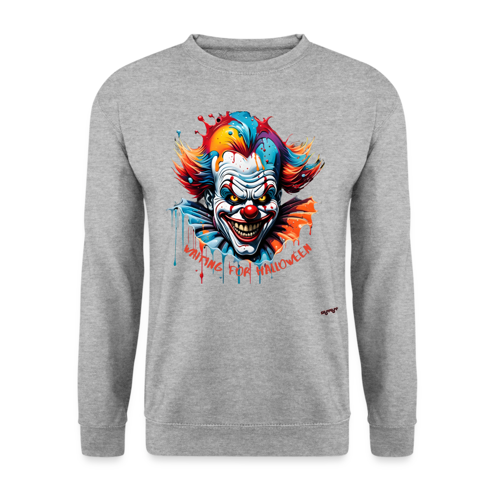 Unisex Pullover - Horror Clown - Weißgrau meliert