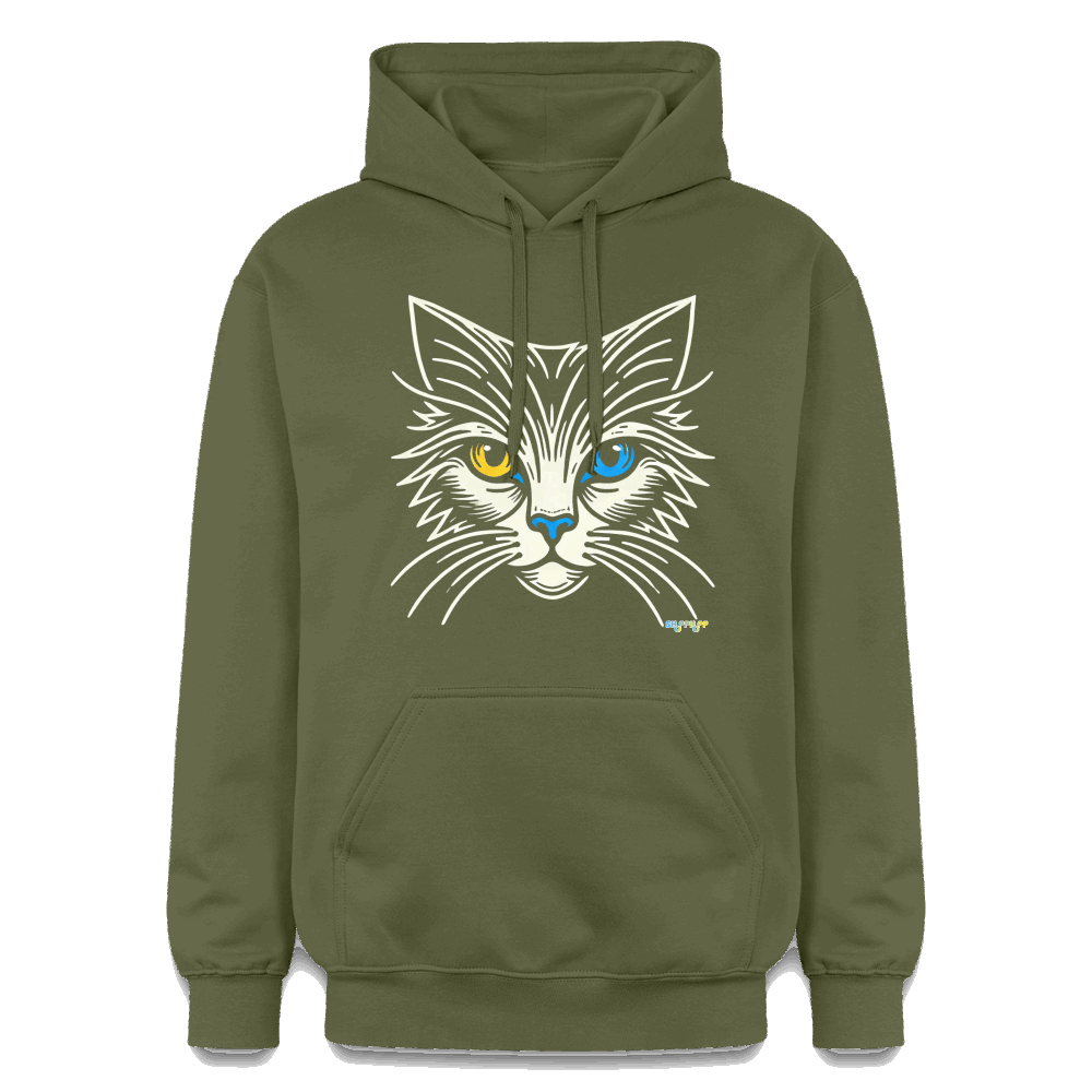 Gildan Unisex Softstyle® Midweight Hoodie -  Cat - Militärgrün