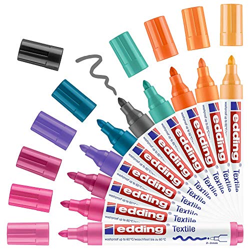 Edding 4500 Textilmarker - 10 Farben im Set (Trend)