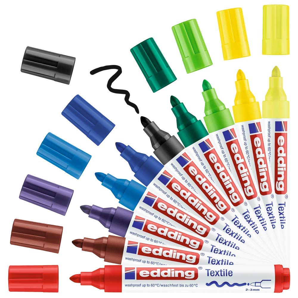 Edding 4500 Textilmarker - 10 Farben im Set (Basic)