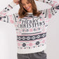 Weihnachtspullover mit ‚Merry Christmas‘ Aufdruck – festlicher Pullover für die Feiertage