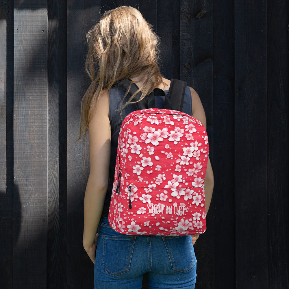 Rucksack Rosa mit Kirschblüten