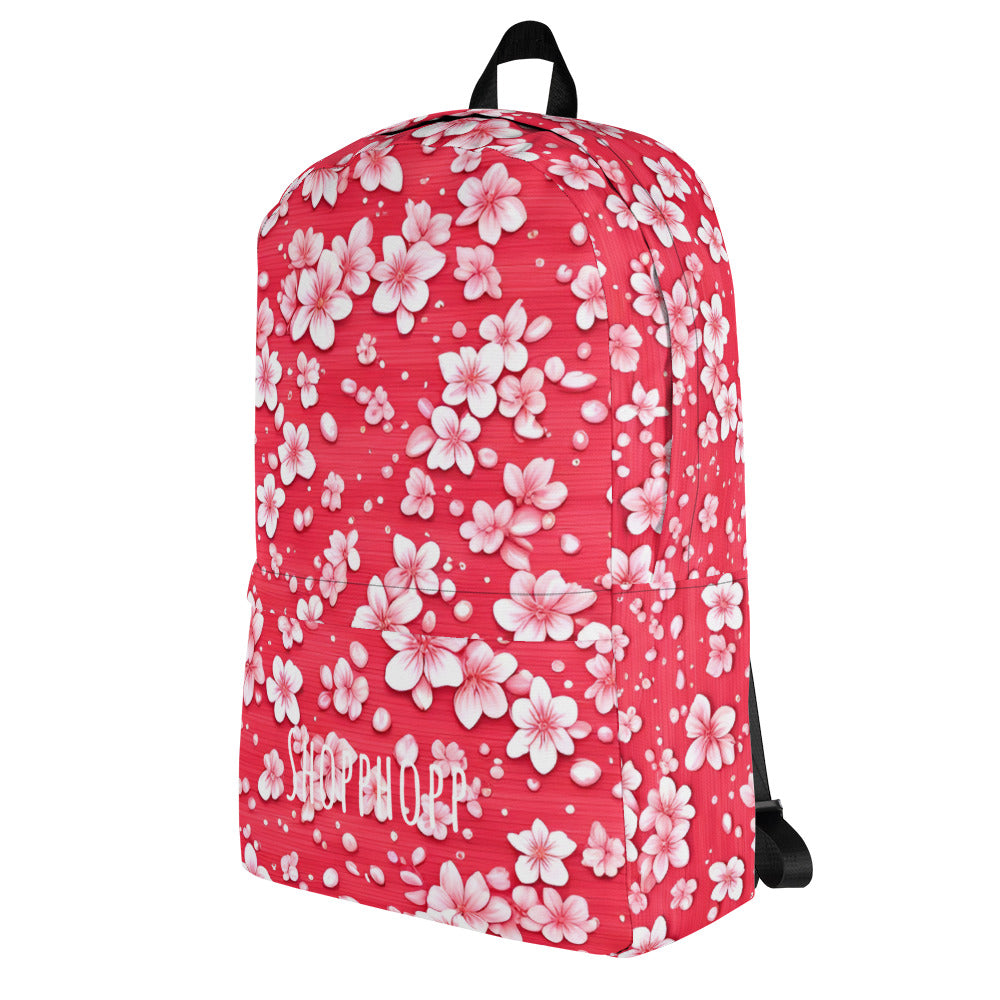 Rucksack Rosa mit Kirschblüten