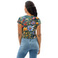 Bauchfreies Flower Crop-Top