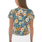 Bauchfreies T-Shirt mit Margarete Blumen