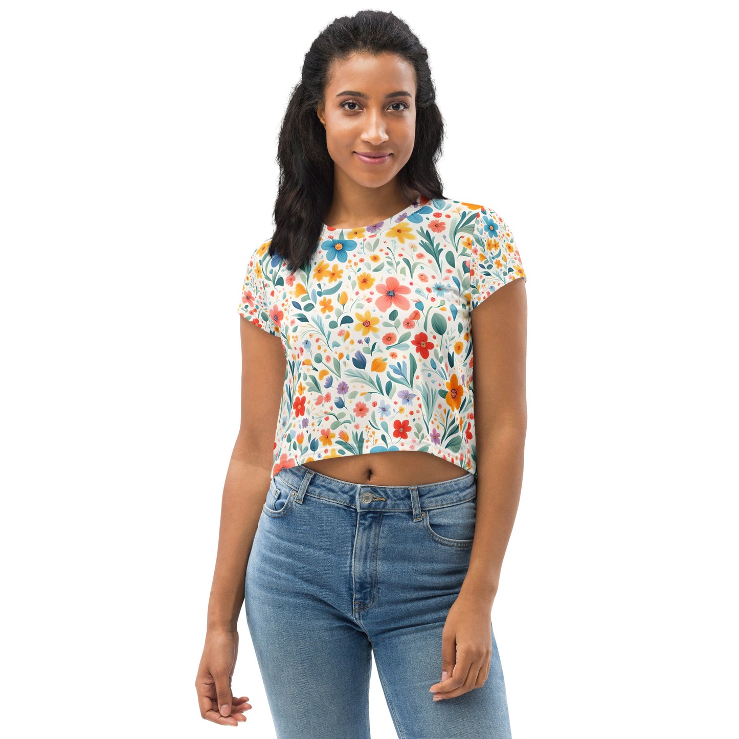 Wiesenblumen Bauchfreies Crop-Top