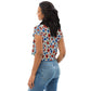 Crop-Top mit Rot-Blau Blumen