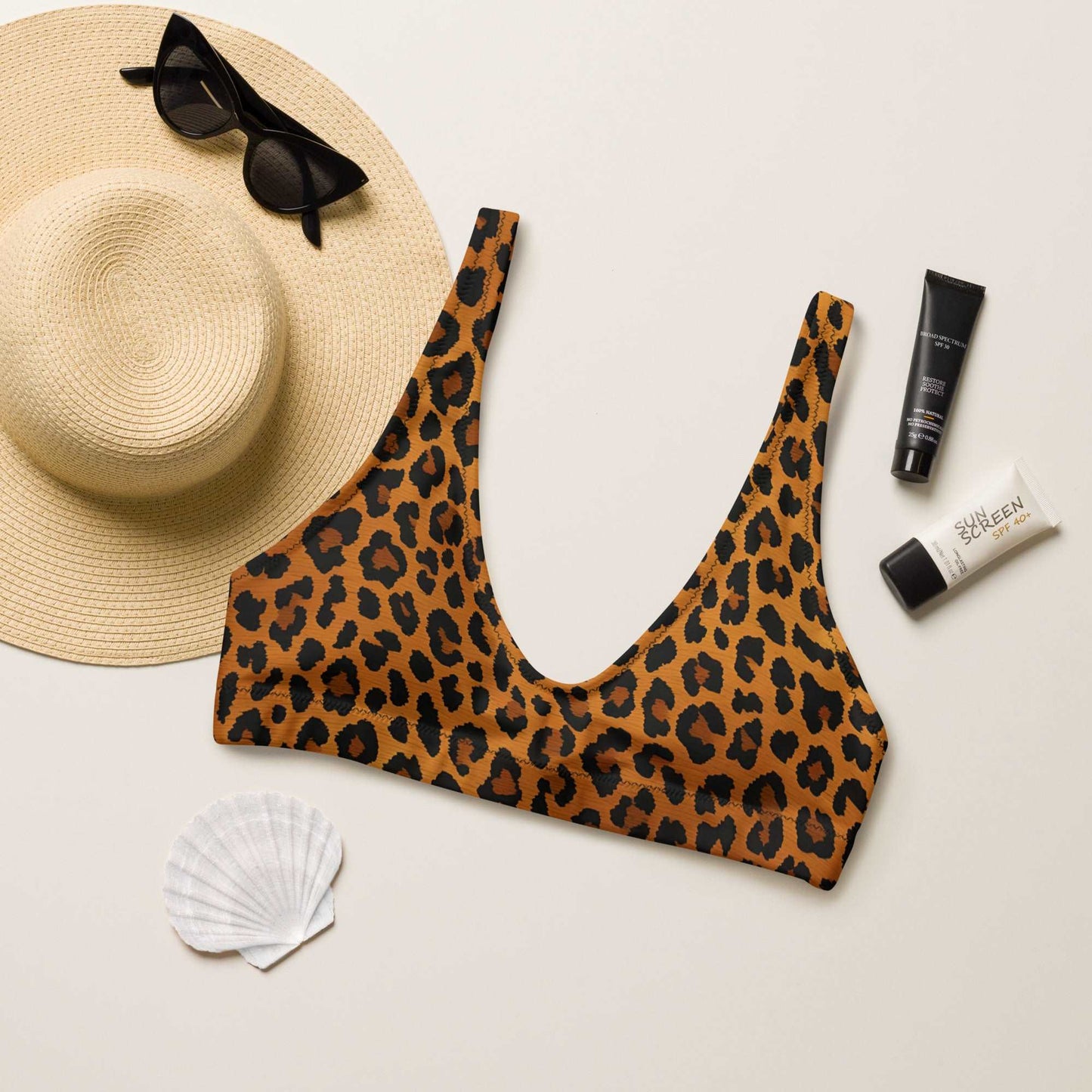 Bikini-Oberteil mit Leo Print