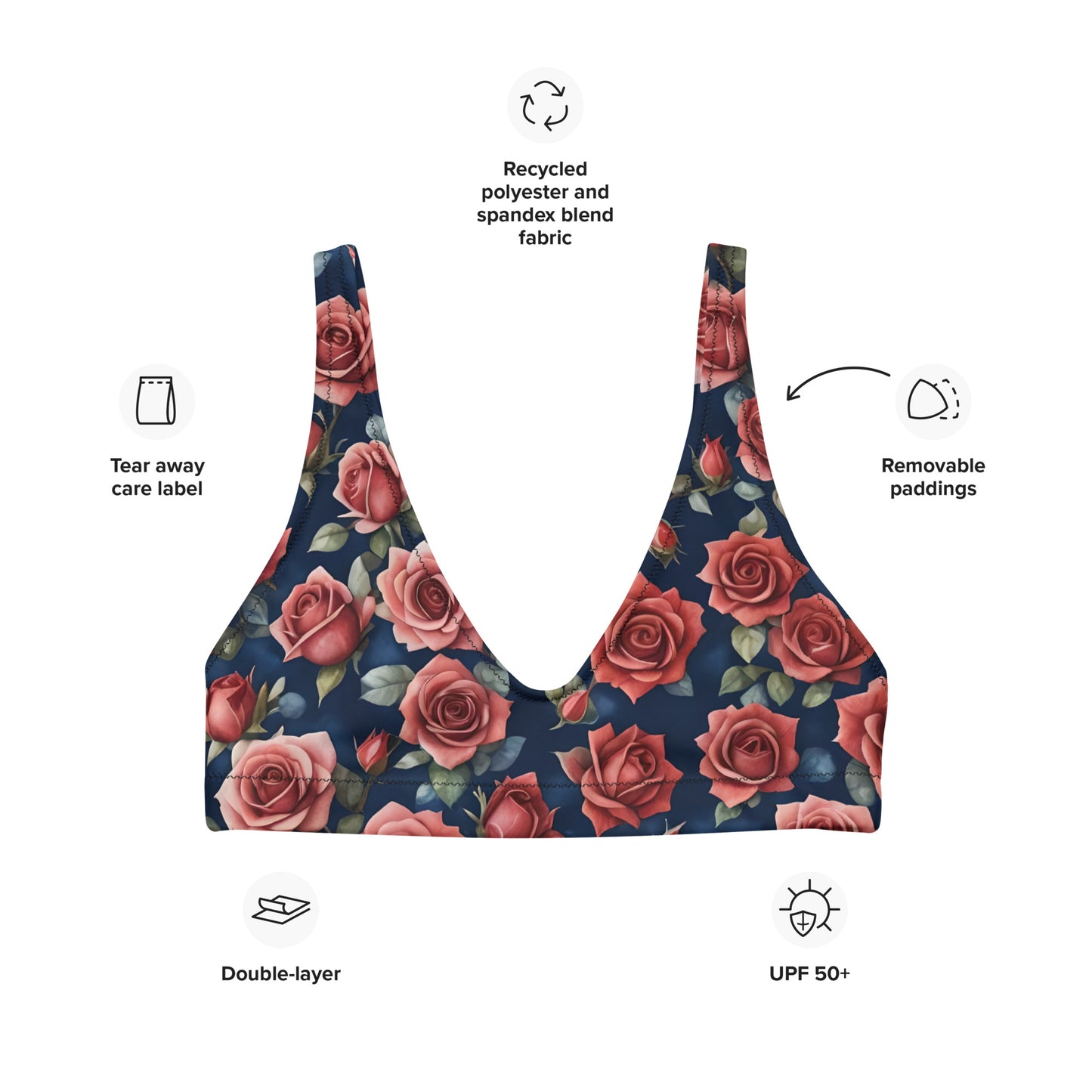 Bikini-Oberteil Dark Roses