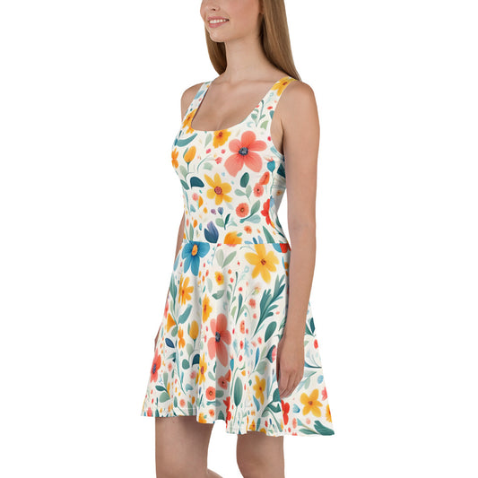 Skater-Kleid, Sommerkleid mit Wiesenblumen