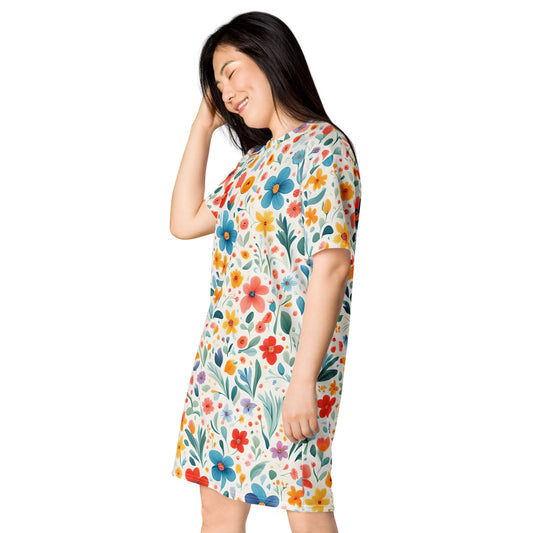 Wiesenblumen T-Shirt-Kleid