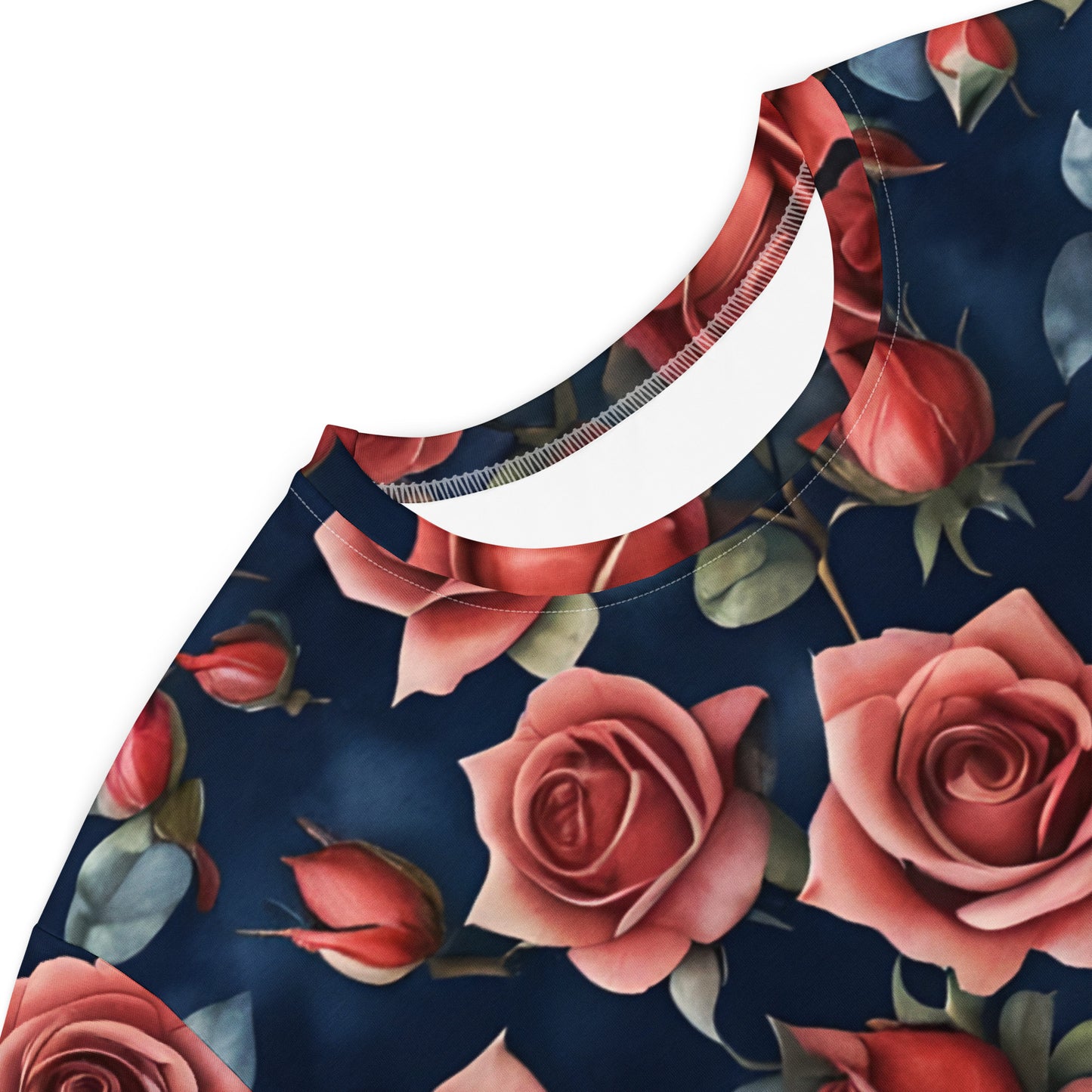 Oversize Dark Roses T-Shirt-Kleid