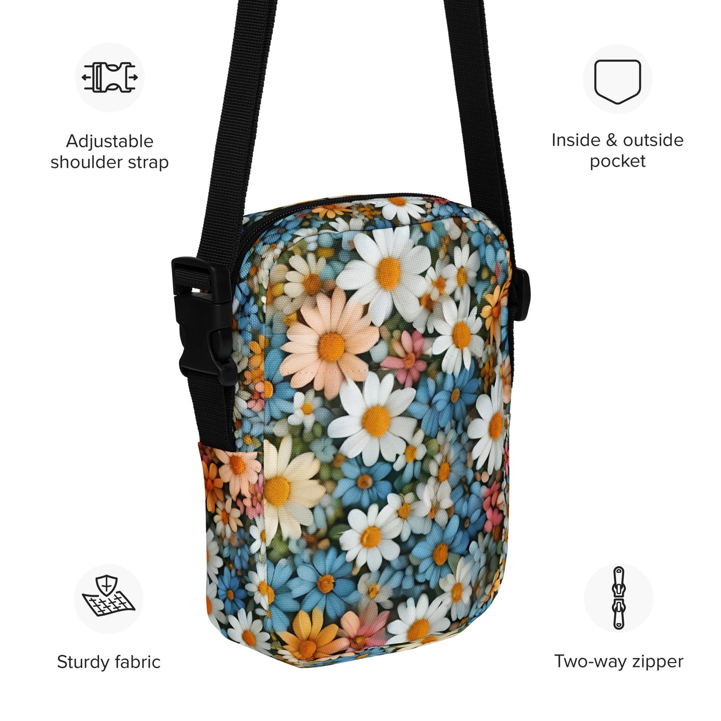 Sommertasche mit Blumenmuster, Umhängetasche, Schultertasche