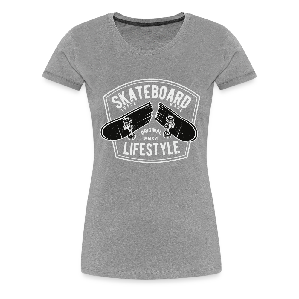 Skateboard Premium T-Shirt - Grau meliert