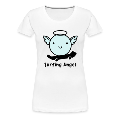 Surfing Angel Premium T-Shirt - weiß