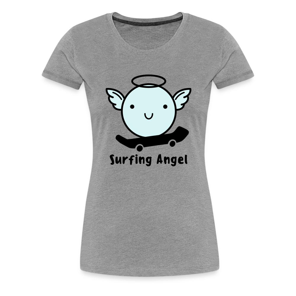 Surfing Angel Premium T-Shirt - Grau meliert