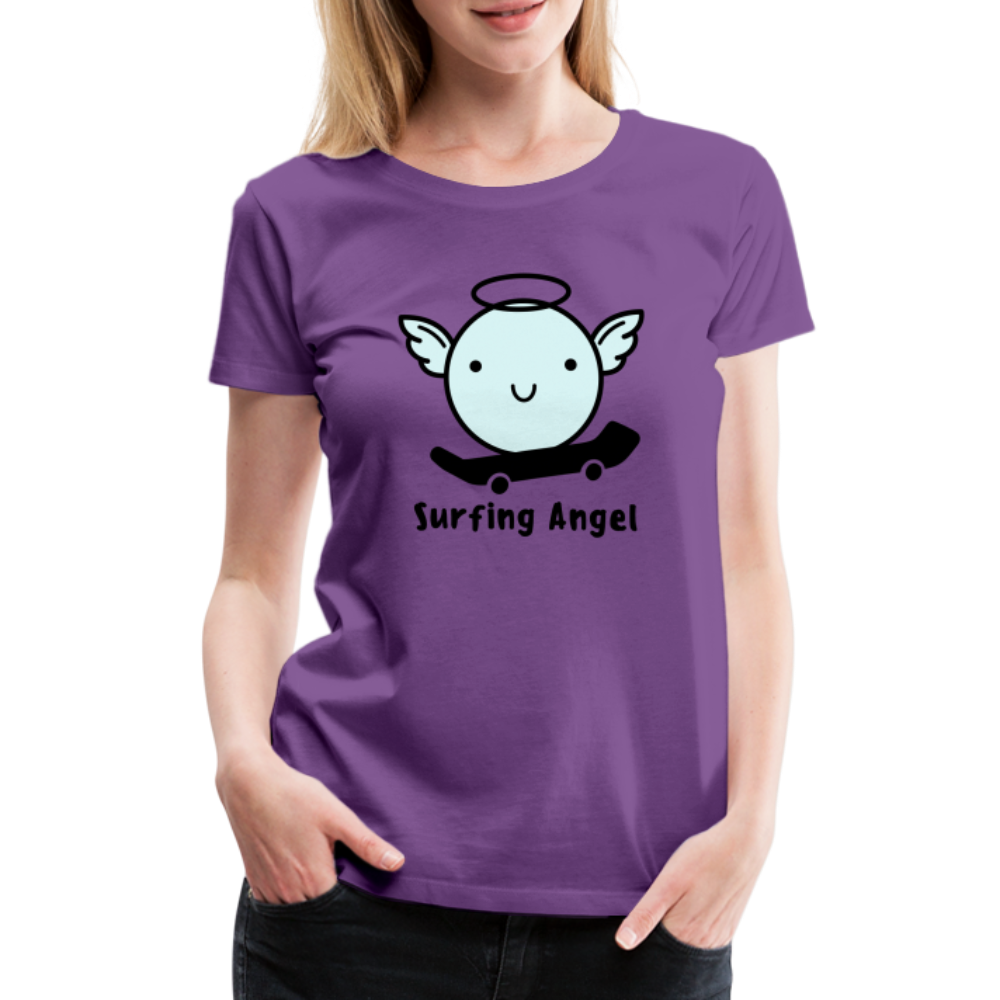 Surfing Angel Premium T-Shirt - Lila