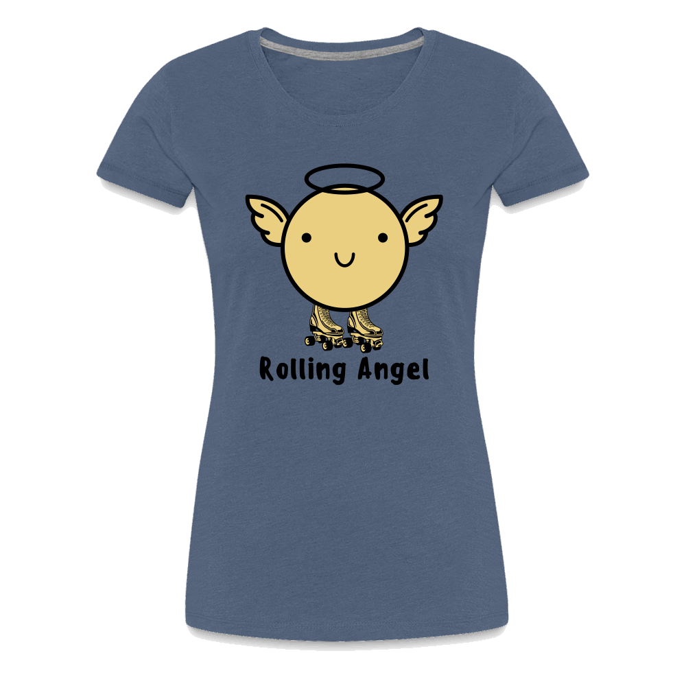 Rolling Angel Premium T-Shirt - Blau meliert