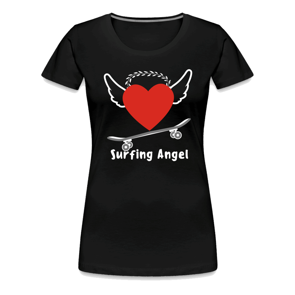 Dark Surfing Angel Premium T-Shirt - Schwarz