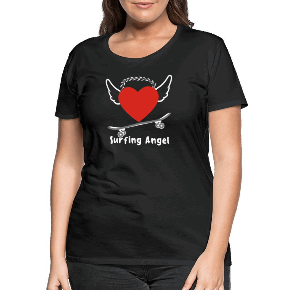 Dark Surfing Angel Premium T-Shirt - Schwarz