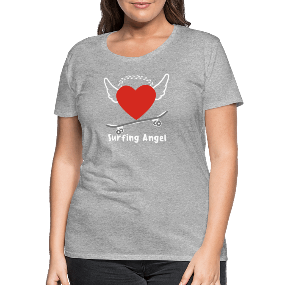 Dark Surfing Angel Premium T-Shirt - Grau meliert