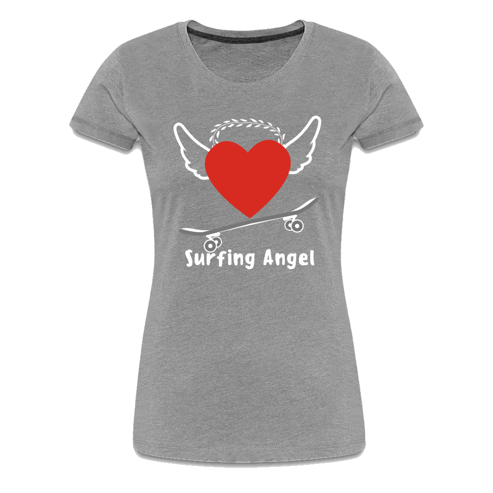 Dark Surfing Angel Premium T-Shirt - Grau meliert