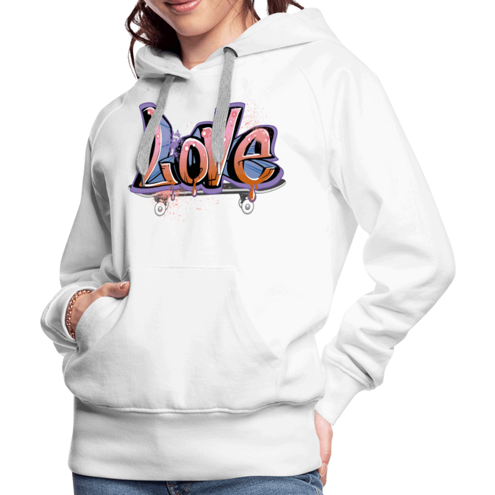 Love Skate Premium Hoodie - weiß