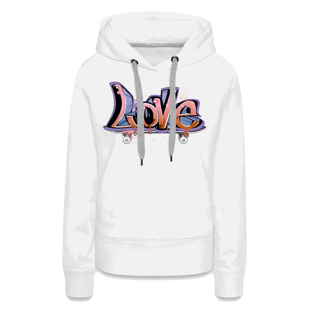 Love Skate Premium Hoodie - weiß