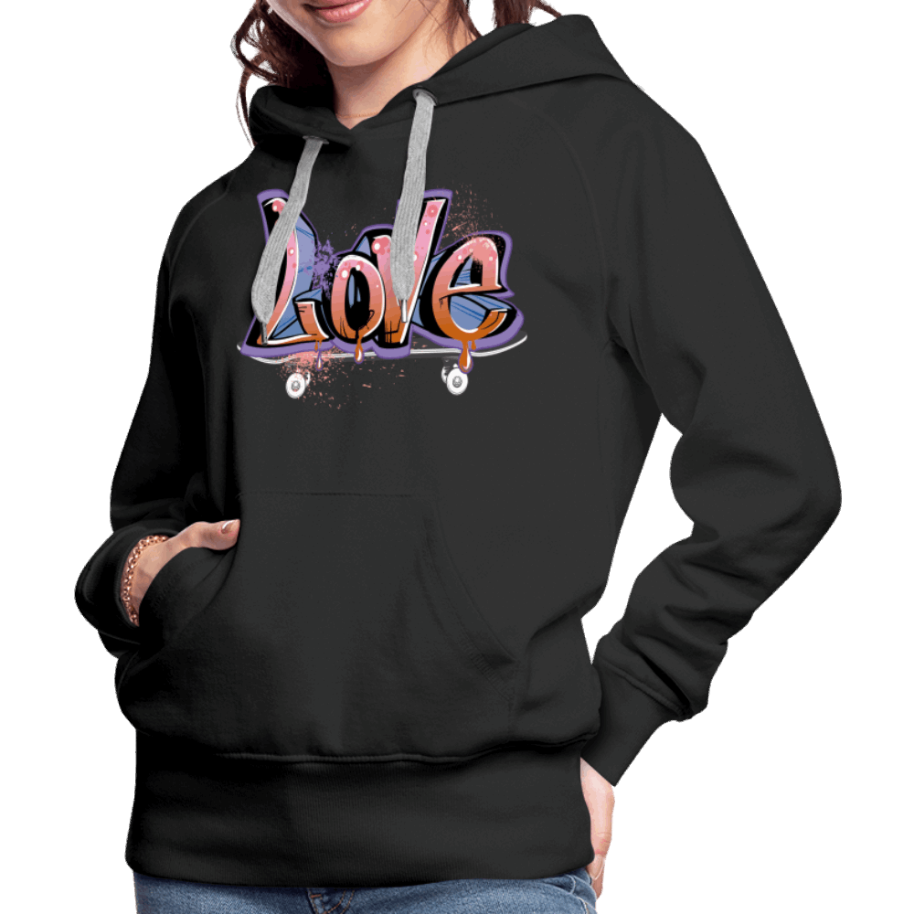 Love Skate Premium Hoodie - Schwarz