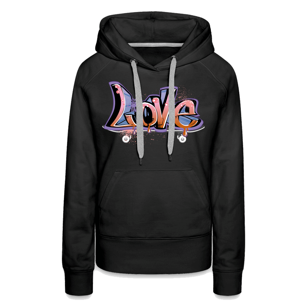 Love Skate Premium Hoodie - Schwarz