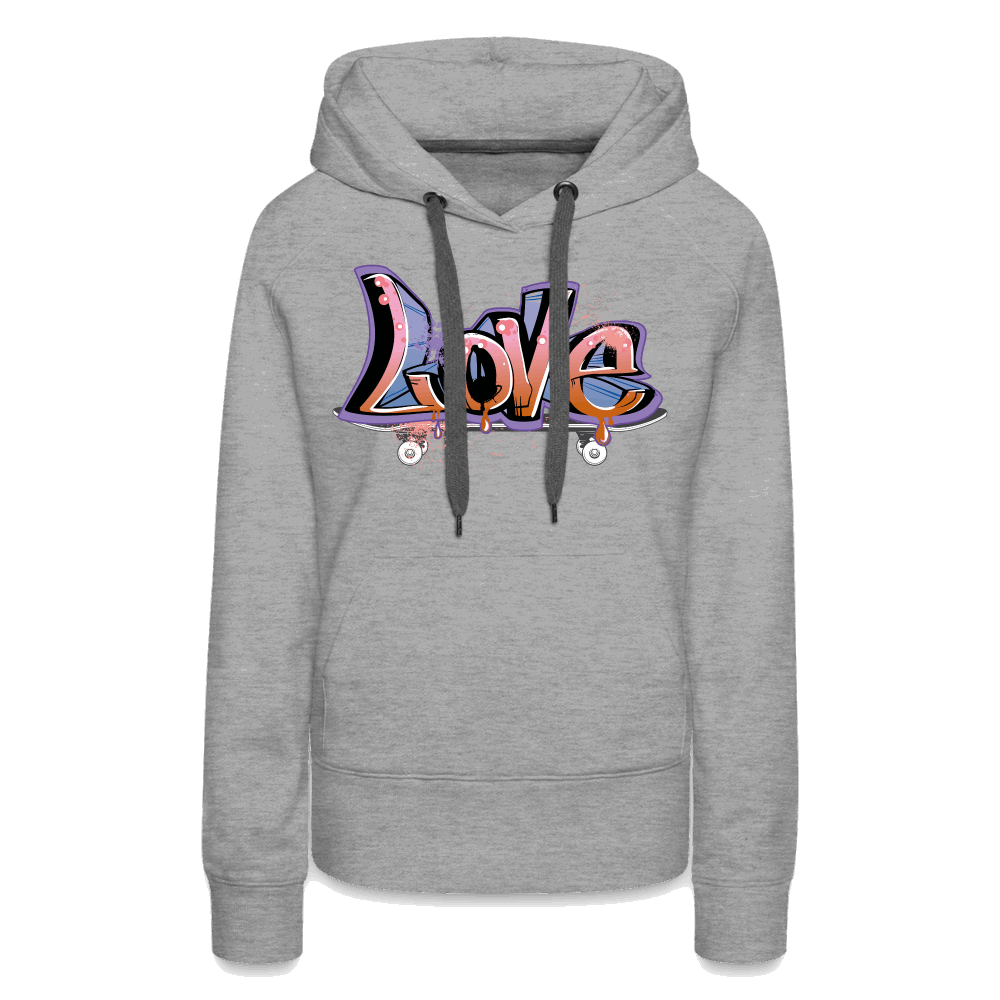 Love Skate Premium Hoodie - Grau meliert