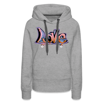 Love Skate Premium Hoodie - Grau meliert