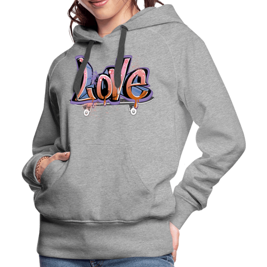 Love Skate Premium Hoodie - Grau meliert