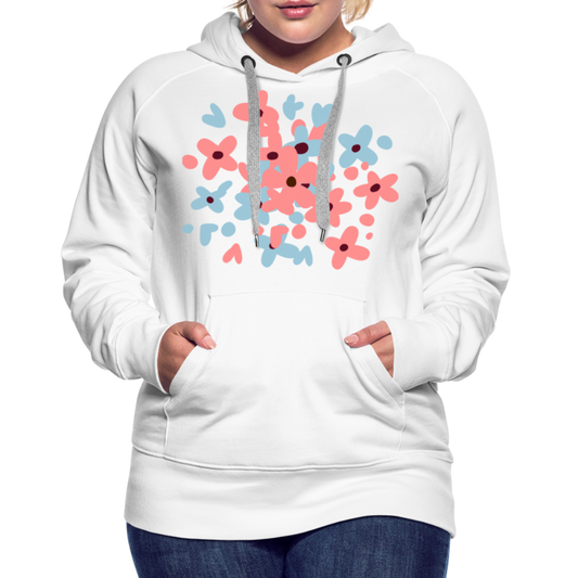 Spring Flower Premium Hoodie - weiß