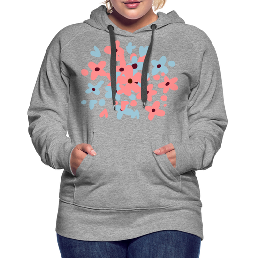 Spring Flower Premium Hoodie - Grau meliert