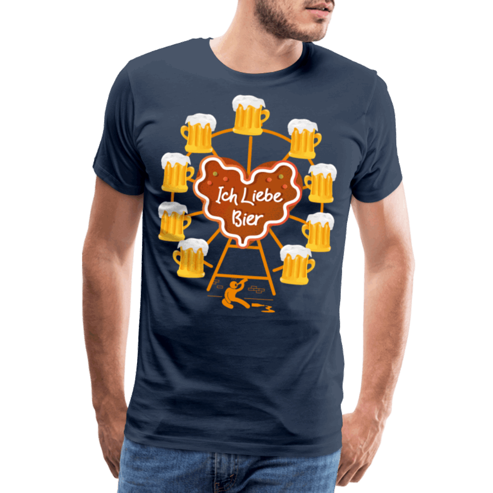 Prater Bier Liebe Männer Premium T-Shirt - Navy