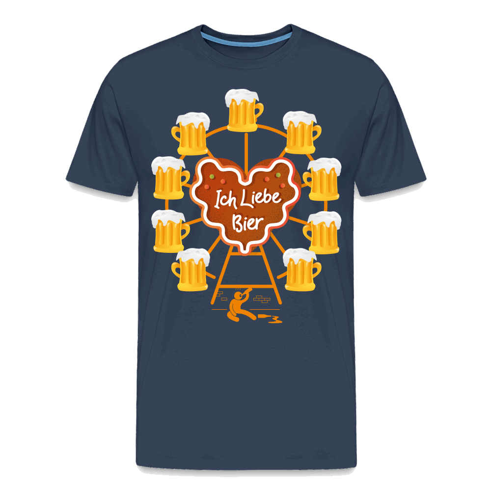 Prater Bier Liebe Männer Premium T-Shirt - Navy