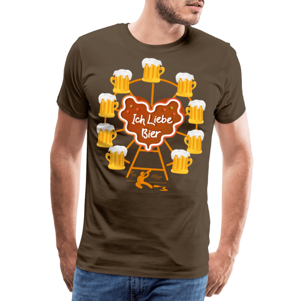 Prater Bier Liebe Männer Premium T-Shirt - Edelbraun