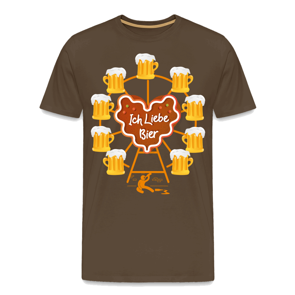 Prater Bier Liebe Männer Premium T-Shirt - Edelbraun