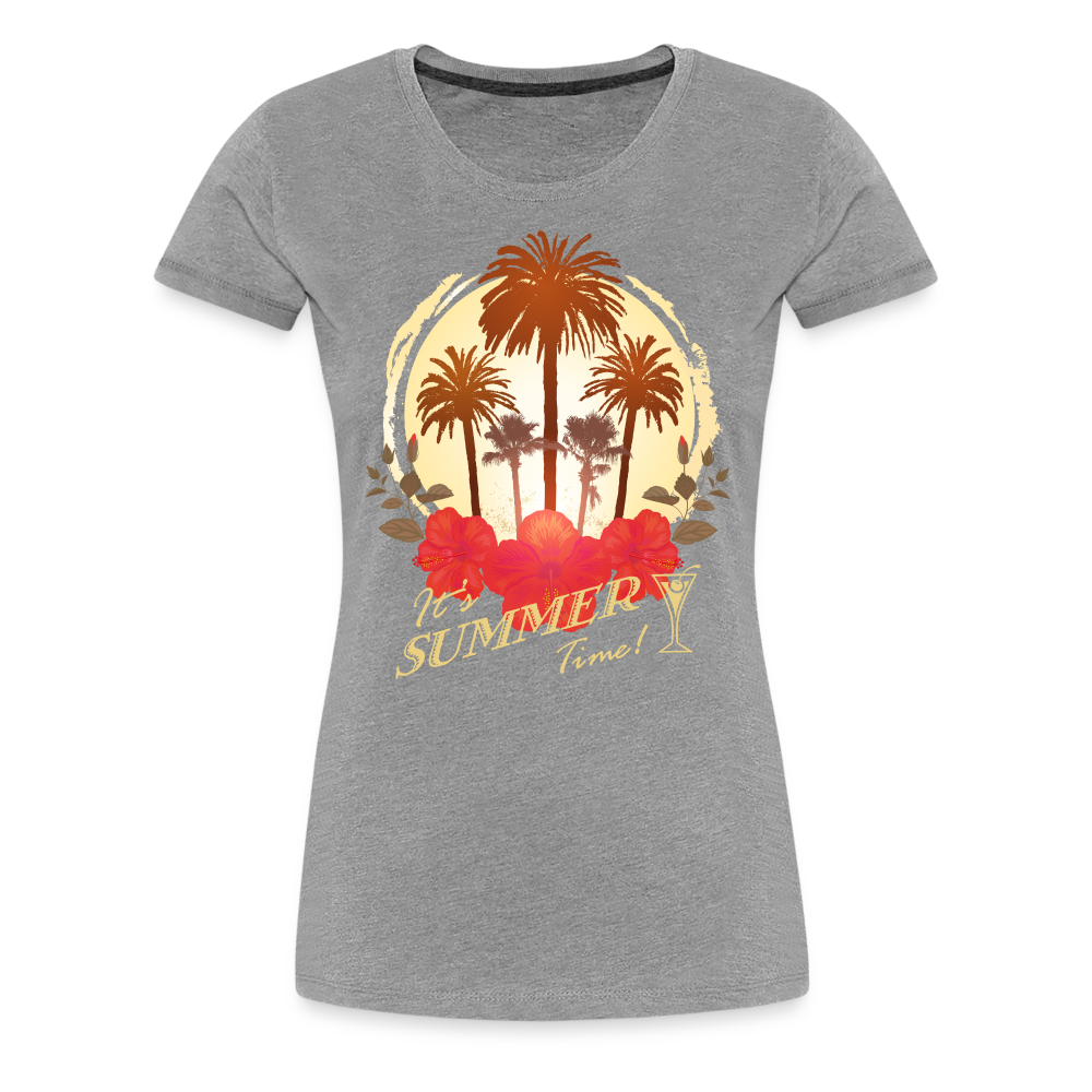 Summer Time Frauen Premium T-Shirt - Grau meliert