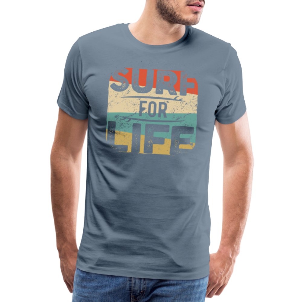 Surf for Life Männer Premium T-Shirt - Blaugrau