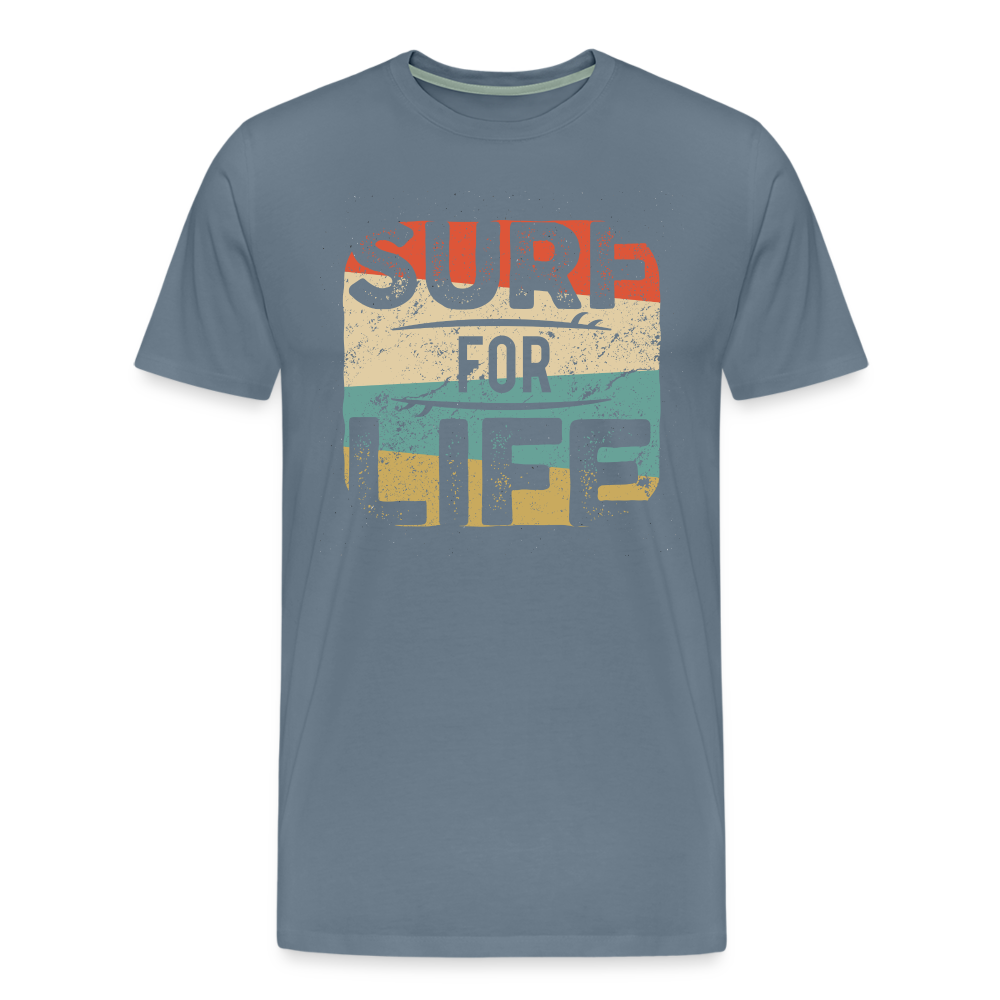 Surf for Life Männer Premium T-Shirt - Blaugrau