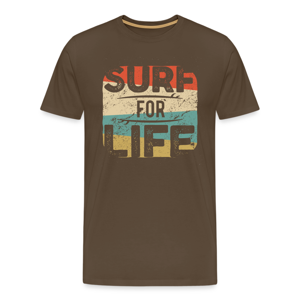 Surf for Life Männer Premium T-Shirt - Edelbraun