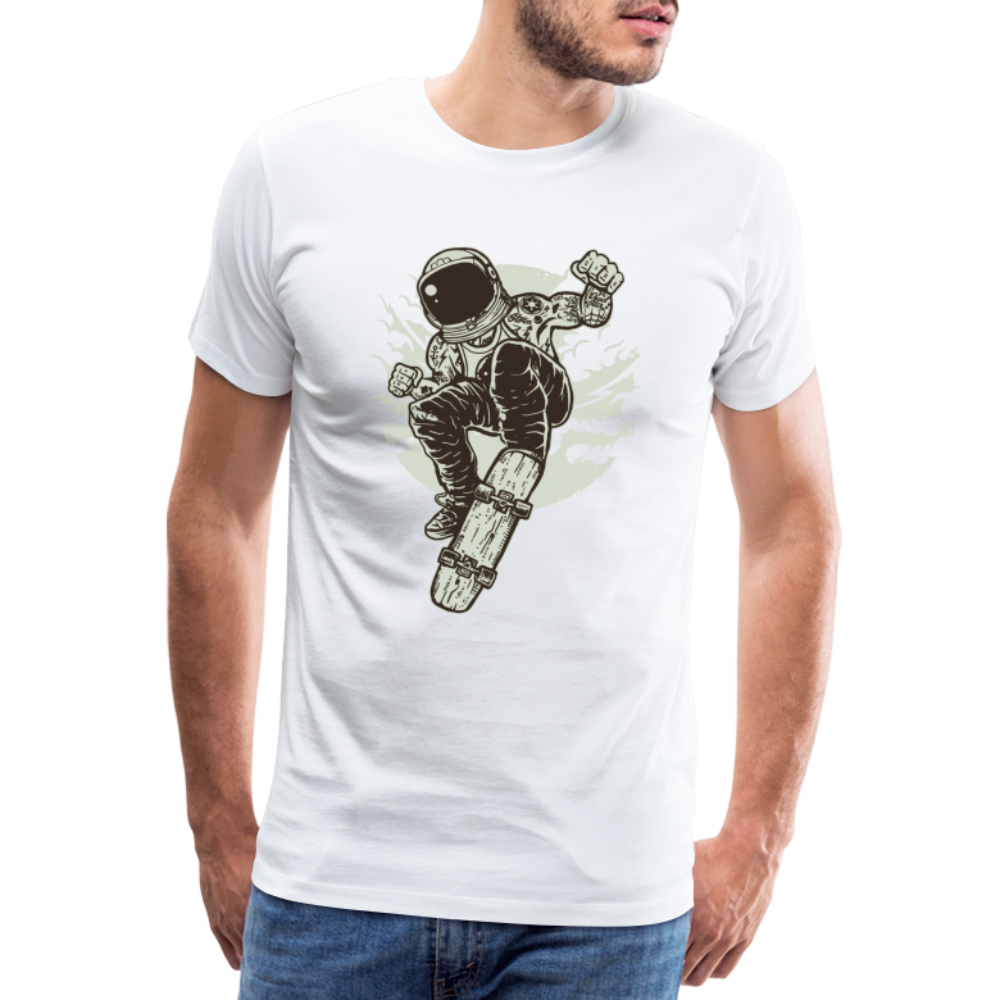 Space Skater Männer Premium T-Shirt - weiß