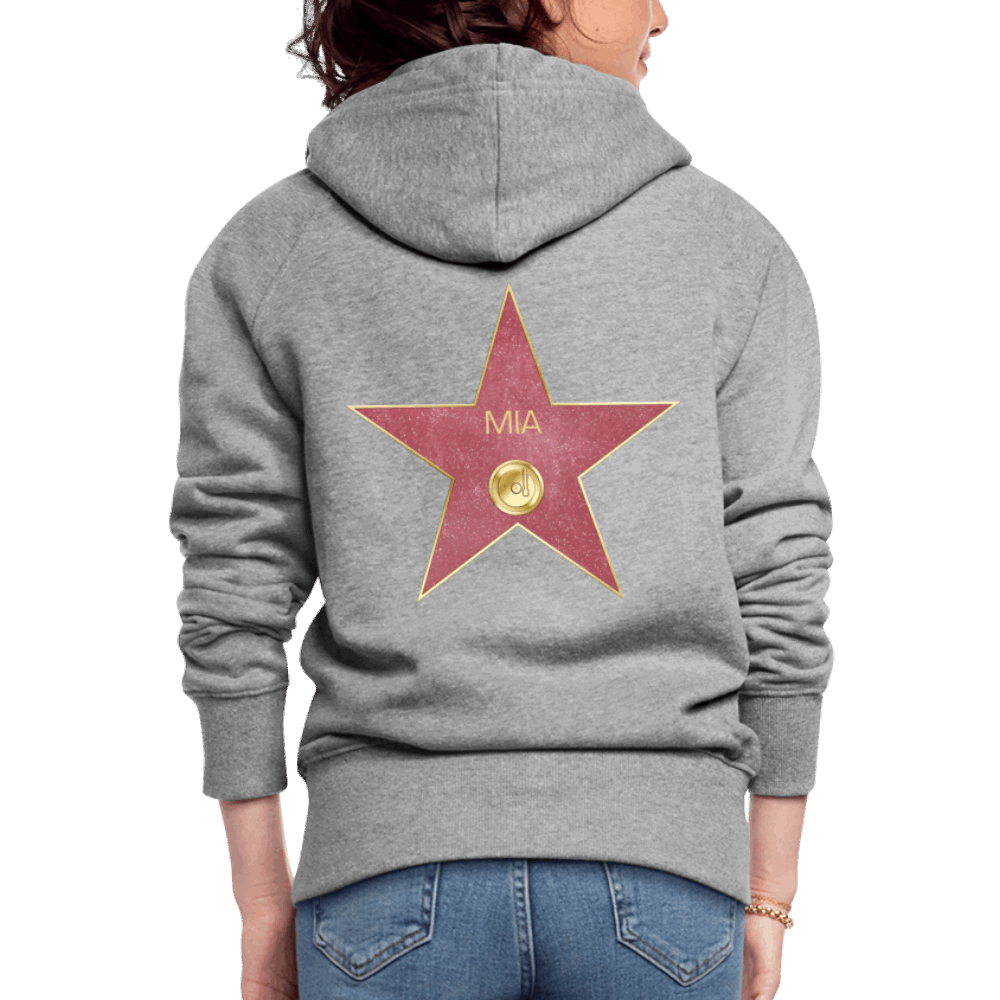 Hollywood Personalisierte Frauen Premium Kapuzenjacke - Grau meliert